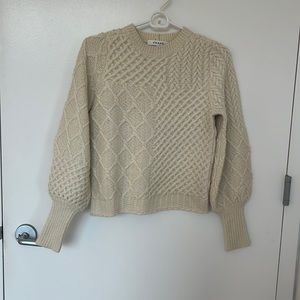 Frame puff sleeve wool sweater